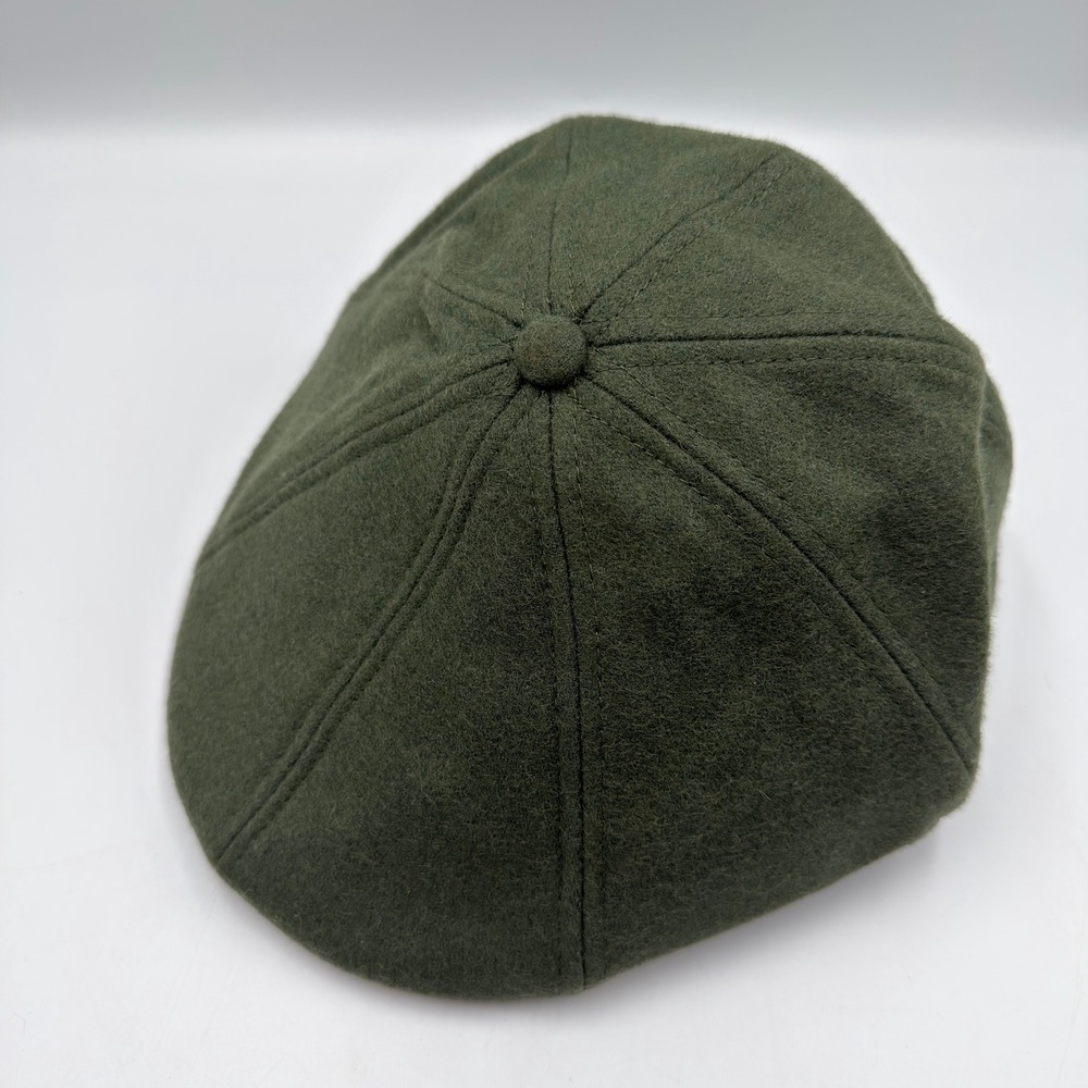 Boston Scally Co Olive Green Wool Blend 8 Panel Flat Cap Scally Hat XL